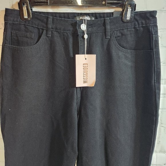 Miss Guided Women's High Waisted Mom Jeans Black - 8 - Picture 3 of 5